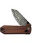 Yonder Thumb Stud & Crossbar Lock Knife Wood Handle Damascus Çakı 4