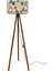Beyaz Çiçekli Desenli Tripod Lambader 1
