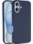 Caseworld Apple iPhone 16 Plus ile Uyumlu Kapak Içi Kadife Lansman Silikon Kılıf - Lacivert 1