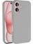 Caseworld Apple iPhone 16 ile Uyumlu Kapak Içi Kadife Lansman Silikon Kılıf - Gri 1