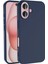 Apple iPhone 16 ile Uyumlu Kapak Içi Kadife Lansman Silikon Kılıf - Lacivert 1