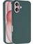 Apple iPhone 16 ile Uyumlu Kapak Içi Kadife Lansman Silikon Kılıf - Yeşil 1