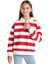 Kırmızı Polo Yaka Kız Çocuk Kalın Sweatshirt 4