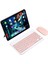 Samsung Galaxy Tab A8 SM-X205C Tablet Uyumlu Mini Slim Şarjlı Bluetooth Klavye ve Mouse Seti | Pembe | 2