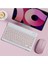 Samsung Galaxy Tab A8 SM-X205C Tablet Uyumlu Mini Slim Şarjlı Bluetooth Klavye ve Mouse Seti | Pembe | 3