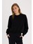 Boxy Fit Bisiklet Yaka Basic Düz Kalın Sweatshirt E4732AX25SP 1