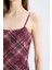 Bodycon Vücudu Saran Kareli Tül Askılı Maxi Elbise D5034AX25SP 5