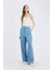 Pull On Wide Leg Yüksek Bel Uzun Tensel Yıkamalı Pantolon D8238AX25SM 4
