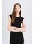 Bodycon Vücudu Saran Bisiklet Yaka Ribana Kısa Kollu Midi Elbise D5220AX25SP 3