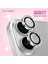 Shiny iPhone 16 Kamera Lens Camı Koruyucu Simli - Taşlı 1