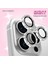 Shiny iPhone 16 Pro Max Kamera Lens Camı Koruyucu Simli - Taşlı 1