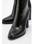 Jewel Siyah Cilt Kadın Topuklu Bot 3