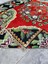230X322 cm Türk Büyük Boy Halı, Harika Yeşil ve Kırmızı Renkli Çiçek Desenli Kilim, Büyük Salon ve Ofis Için El Dokuma Yün Halı 5