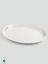Lalin Tepsi Metal Oval Servis Tepsisi Beyaz, Romantik Tepsi, Büyük Tepsi,çay Kahve Tepsisi 6