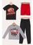 4'lü Mcqueen Baskılı Tshirt Şort Pantolon Siyah Takım 1