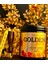 Golden Glow: Dekoratif Vanilya Kokulu Ahşap Fitilli Doğal Soya Wa x Mum Amber Cam Kavanoz 1