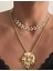 Altın Kaplamalı Pirinç Model Inci Choker Kolye 3