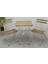 Katlanabilir Kare Masa ve Sandalye Metal Natural Ahşap Dolu Demirden(Bahçe-Otel-Cafe-Balkon) 3