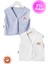 Unisex Bebek Arma Detaylı Organik Pamuklu 3-6-9 Ay 2li Penye Bebek Yelek Set 1