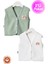 Unisex Bebek Arma Detaylı Organik Pamuklu 3-6-9 Ay 2li Penye Bebek Yelek Set 1