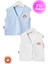 Unisex Bebek Arma Detaylı Organik Pamuklu 3-6-9 Ay 2li Penye Bebek Yelek Set 1
