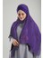 Mor Pratik Hazır Geçmeli Bone Şal Şifon Kendinden Boneli Iki Bantlı 1452_22 2