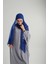 Saks Mavisi Pratik Hazır Geçmeli Bone Şal Şifon Çapraz 2001_24 2