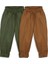 2'li Paket %100 Pamuk Gabardin Carrot Pantolon ( Kahve&haki ) - 3 Yaş 1