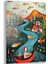 Sanatsal Cam Tablo - Naif Sanat - Dikey Motif 13-001 1