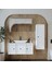 Lavabolu Mat Mdf 105 cm Çekmeceli Banyo Dolabı + Aynalı Üst Dolabı + Boy Dolabı 1