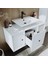 Lavabolu Mat Mdf 105 cm Çekmeceli Banyo Dolabı + Aynalı Üst Dolabı + Boy Dolabı 4