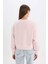 Boxy Fit Bisiklet Yaka Basic Düz Kalın Sweatshirt E4732AX25SP 5