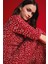 Bodycon Vücudu Saran Kare Yaka Çiçek Desenli Yırtmaçlı Bürümcük Yarım Kol Midi Elbise Z5262AZ25SP 3