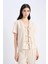 Pijama Takımı Keten Kısa Kollu Üst Esnek Belli Altı-Fall in Love E3571AX25SP 4