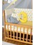 Ahşap Beşik Anne Yanı Beşik Vernikli 70X130 - Sarı Yıldız 3 Yastıklı Uyku Seti + Yataklı 3