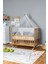Ahşap Beşik Anne Yanı Beşik Vernikli 60X120 - Gri Balina Uyku Seti + Yataklı + Tekerlekli 1