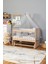 Ahşap Beşik Anne Yanı Beşik Organik (Boyasız) 60X120 - Gri Balina Uyku Seti Yatak 2