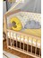 Ahşap Beşik Anne Yanı Beşik Organik (Boyasız) 60X120 - Sarı Yıldız Uyku Seti Yatak 3