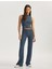 Slim Fit Bisiklet Yaka Kolsuz Bürümcük Crop Üst 2