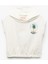 Kapşonlu Pamuklu Baskılı Kolsuz Crop Sweatshirt 1