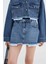 Astar Detaylı ve Normal Belli Klasik Cepli Mini Kot Kadın etek Orta mavi Denim Yaz / Bahar 3