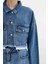 Astar Detaylı ve Normal Belli Klasik Cepli Mini Kot Kadın etek Orta mavi Denim Yaz / Bahar 5