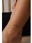 Çelik Ince Pullu Plaka Zincir Halhal Minimal Altıgen Kalpli Zincir Kararmaz 22+4cm 3mm 1