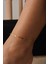 Çelik Ince Pullu Plaka Zincir Halhal Minimal Altıgen Kalpli Zincir Kararmaz 22+4cm 3mm 3