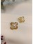 Kadın Gold Renk Daisy Model Inci Detay 316 L Çelik Küpe 2