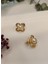 Kadın Gold Renk Daisy Model Inci Detay 316 L Çelik Küpe 3