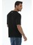 Yuvarlak Yaka Siyah Oversıze Organik Pamuk T-Shirt 5