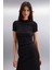 Aıvy Kadın Slim Fit Dokulu Vücuda Oturan Dokuma Siyah Etek 3