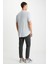 Oscar Erkek %100 Organik Pamuklu Comfort Fit Uzun Dökümlü Kumaş Açık Gri T-shirt 6