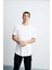 Oscar Erkek Comfort Fit Uzun Dökümlü Kumaş Beyaz T-shirt 5